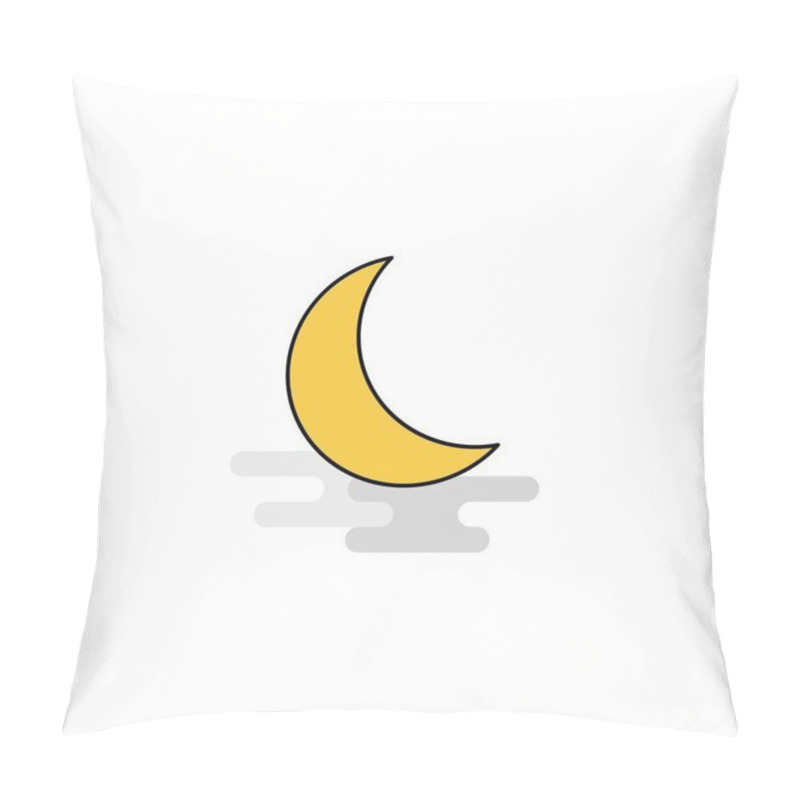 Personality  Flat Cresent Icon. Vector Pillow Covers