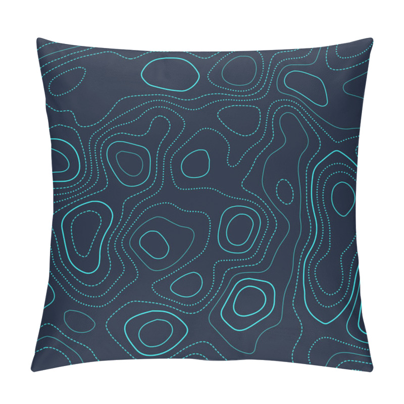 Personality  Topographic Contours Actual Topography Map Futuristic Seamless Design Captivating Tileable Pillow Covers