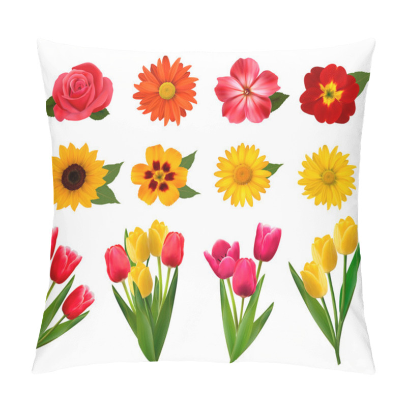 Personality  Set Of Beautiful Flowers. Vector Illustration Pillow Covers