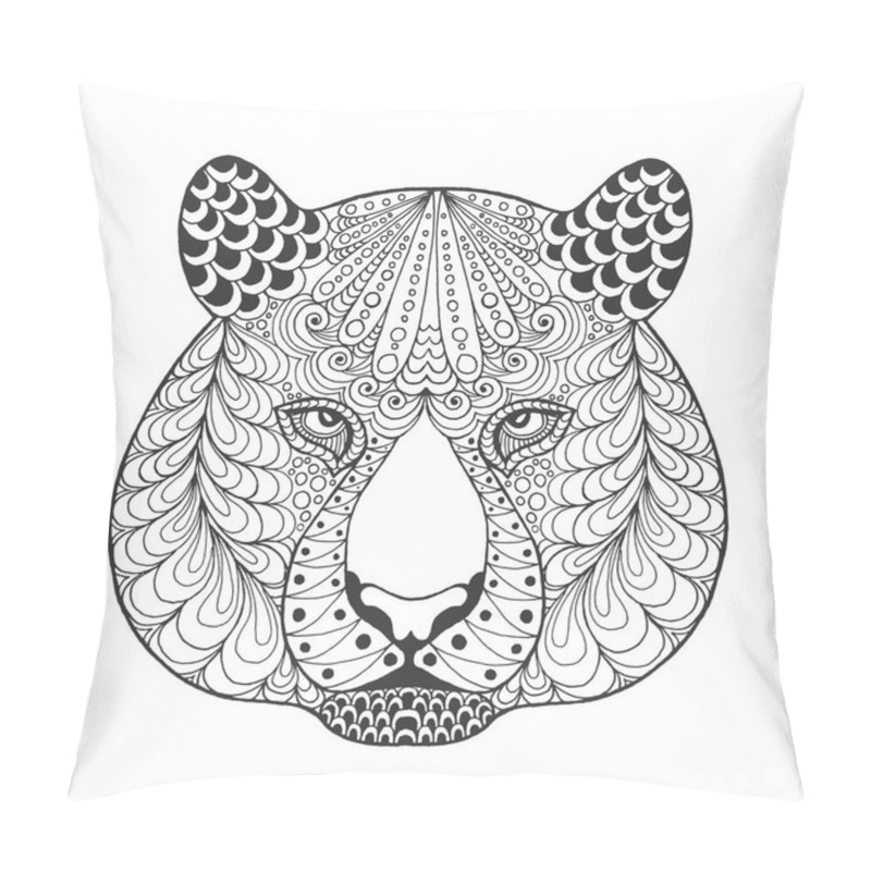 Personality  Zentangle Stylized Tiger Head. Pillow Covers