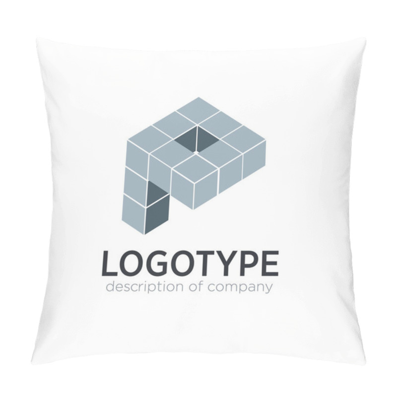 Personality  Letter P Cube Figure Logo Icon Design Template Elements Pillow Covers