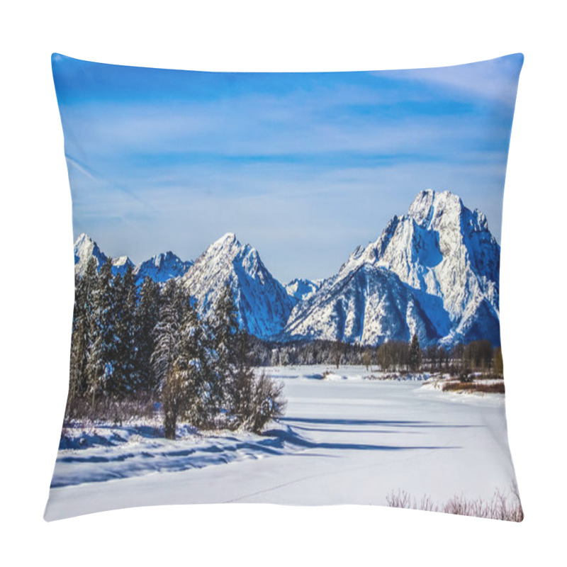 Personality  Winter Day In Grand Teton National Park, Wyoming  Pillow Covers