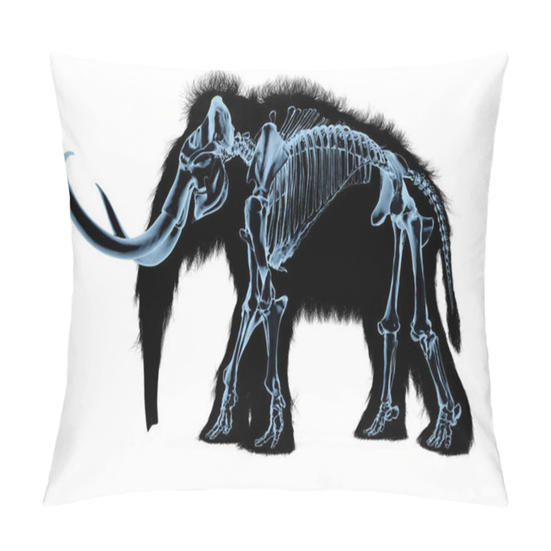 Personality  Woolly Mammoth Skeleton, X-ray Effect. Pillow Covers