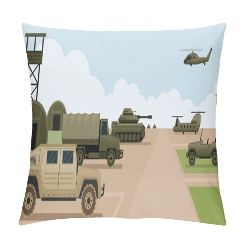 Personality  Military Base Camp, Side View Pillow Covers