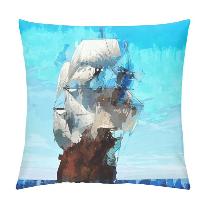 Personality  Old Sailing Ship, Digital Painting, Artwork Pillow Covers