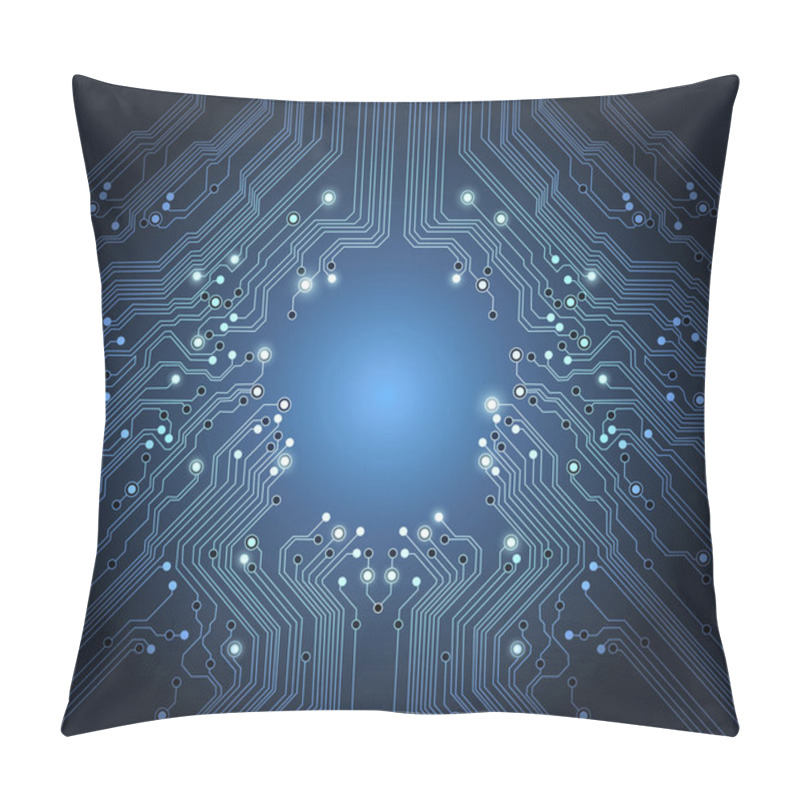 Personality  Technology Vector Abstract Blue Background Pillow Covers