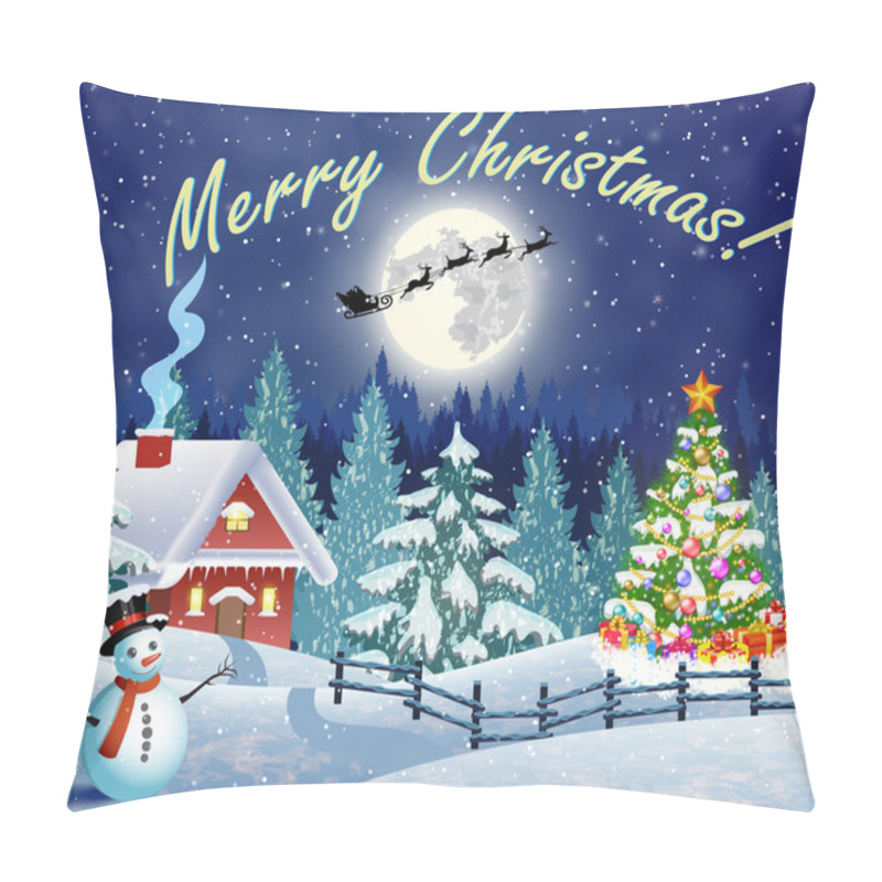 Personality  Snowy Village Landscape Pillow Covers