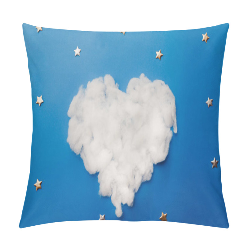 Personality  Newborn Digital Background With Clouds And Stars On Blue Backgro Pillow Covers