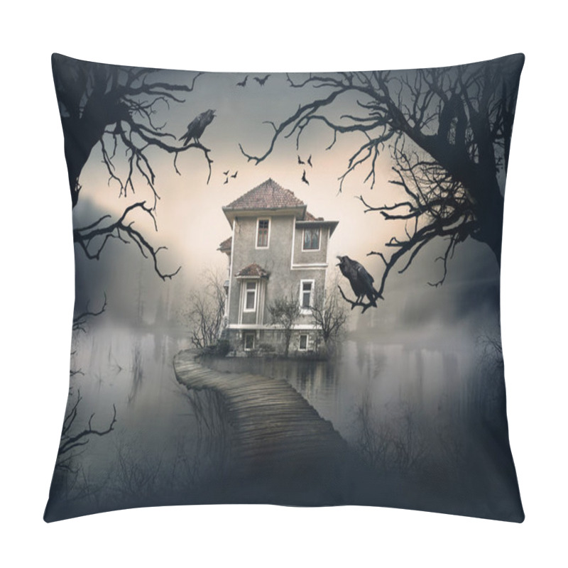 Personality  Haunted House On The Lake Pillow Covers