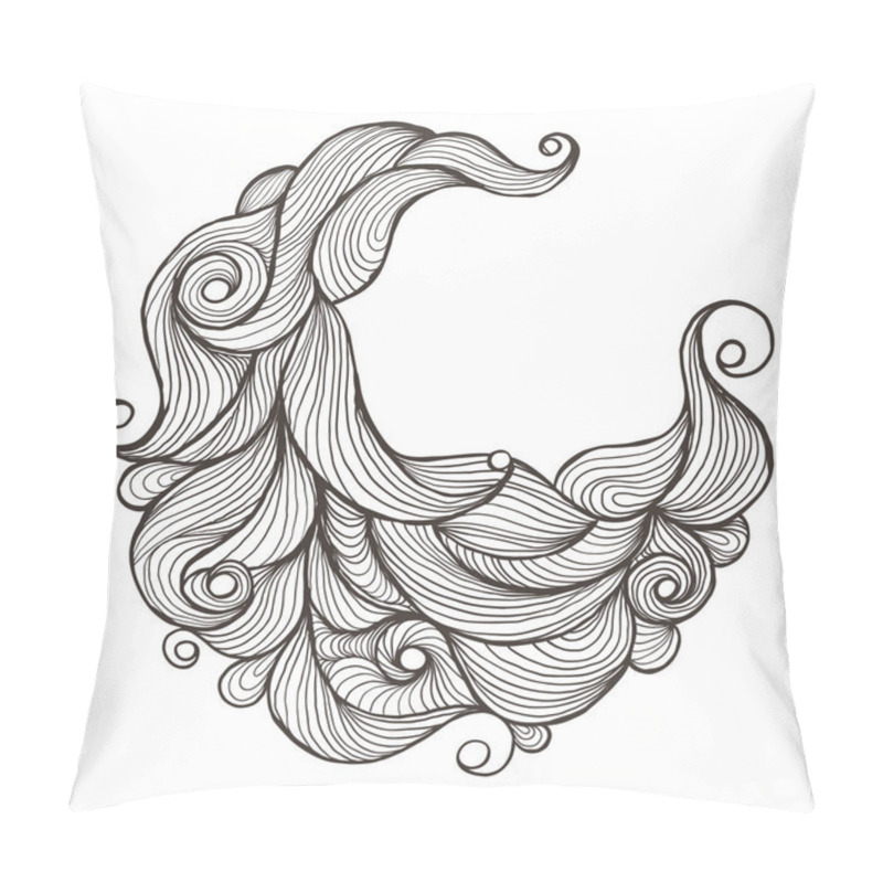 Personality  Ink Doodle Water Or Hair Waves. Pillow Covers