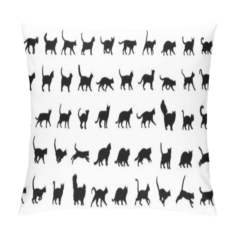 Personality  Cat Breeds Silhouette Set Pillow Covers