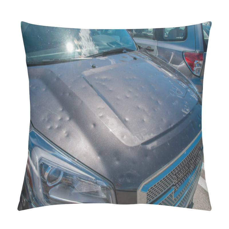 Personality  Dented Car After A Big Hail Storm Pillow Covers