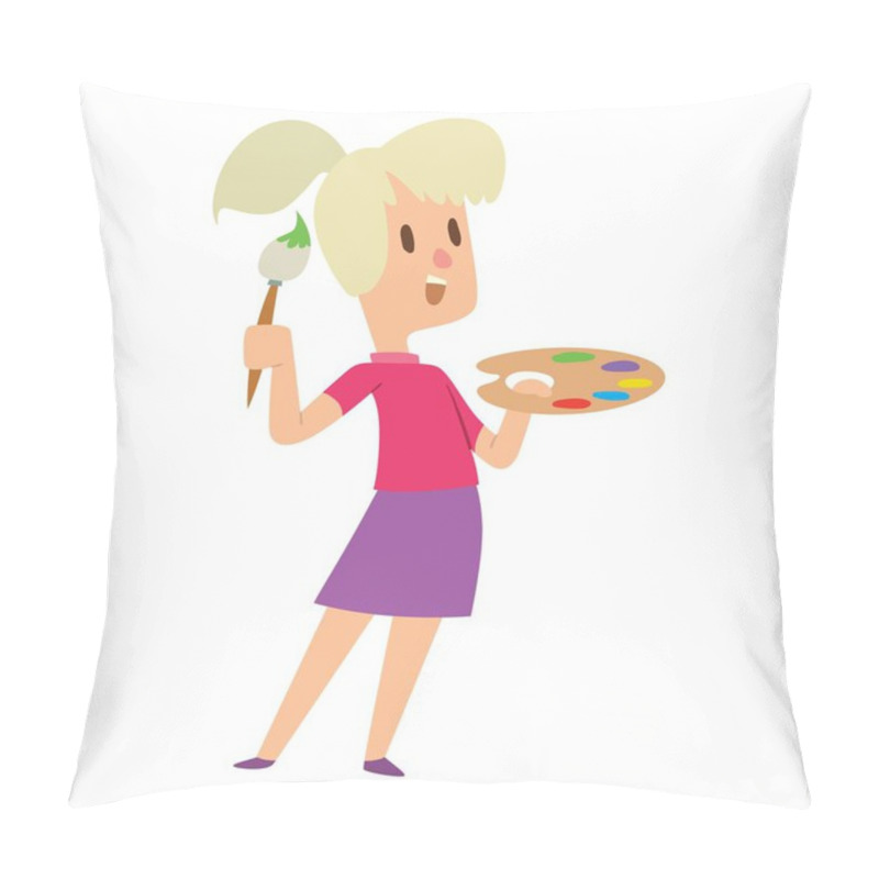 Personality  Artist Kid Children Vector Character Pillow Covers