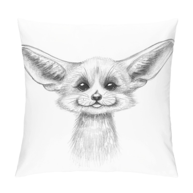 Personality  Hand Drawn Cartoon Fennec Fox Portrait Pillow Covers