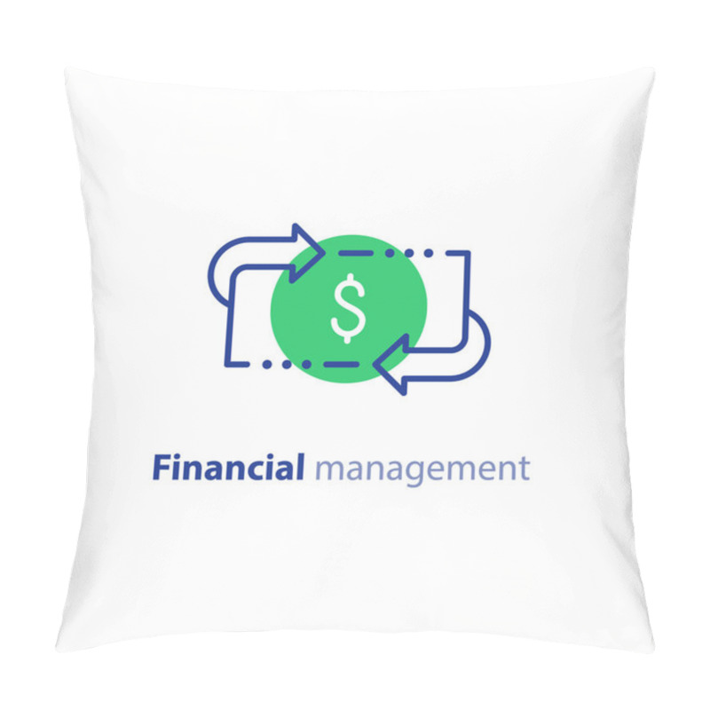 Personality  Money Savings, Investment Plan, Stock Market, Finance Services, Line Icon Pillow Covers