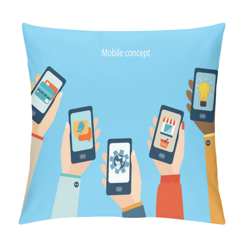 Personality  Concept For Mobile Apps Pillow Covers