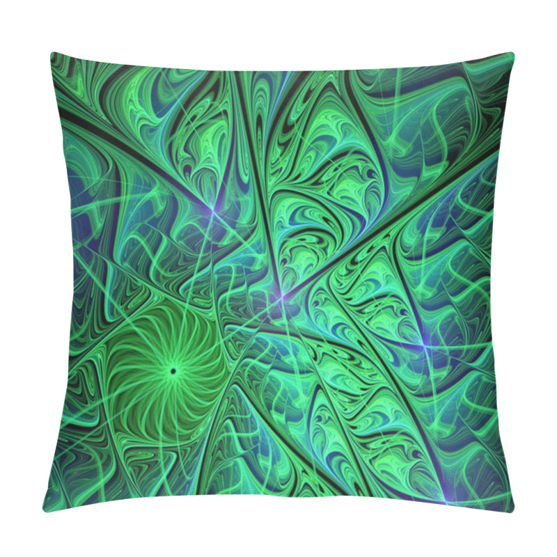 Personality  Abstract Green Fractal Background Pillow Covers