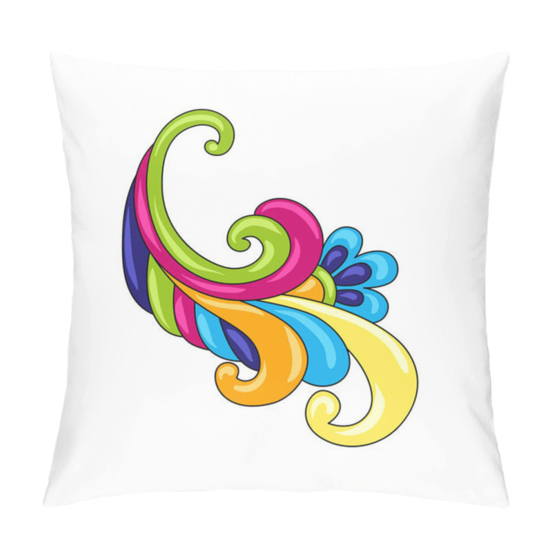 Personality  Mexican Ornamental Swirl Leaf. Traditional Decorative Object. Talavera Ceramic Pattern. Ethnic Folk Ornament. Pillow Covers