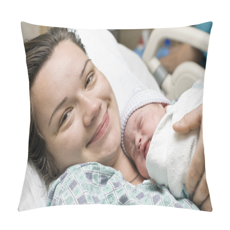 Personality  Happy Mother With Newborn Baby Pillow Covers