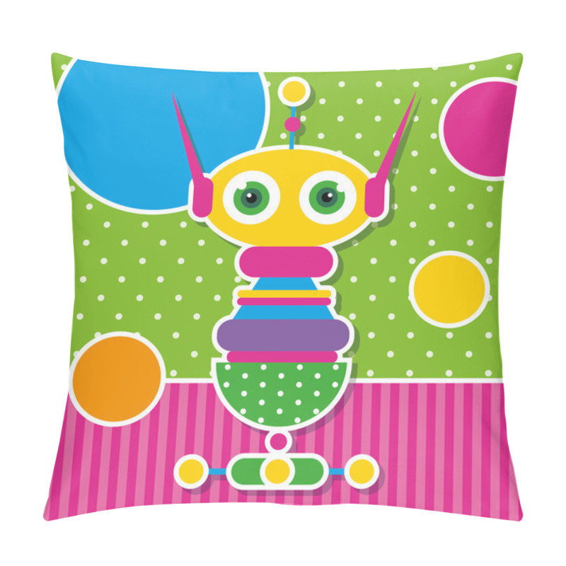 Personality  Cute Robot Greeting Card Pillow Covers