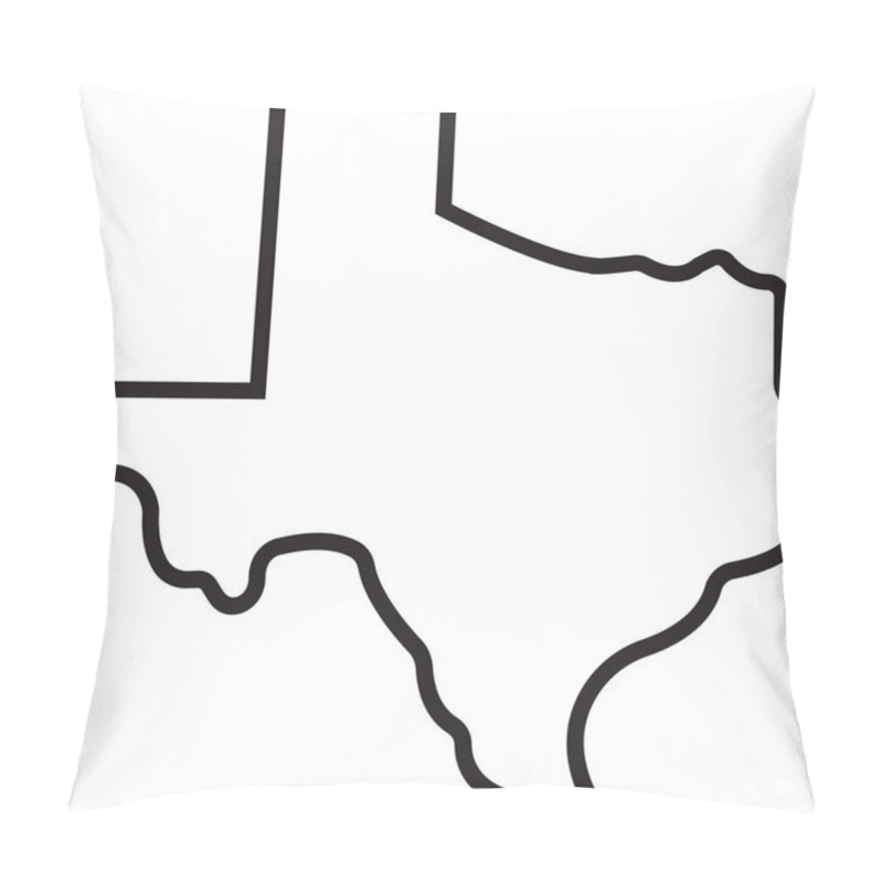 Personality  Texas Map Line Icon , Texas Map Isolated On Transparent Background, Outline Black Vector. State Border, United State, Variations. American Map For Poster, Banner, T Shirt. Design USA Cartography Map. Pillow Covers