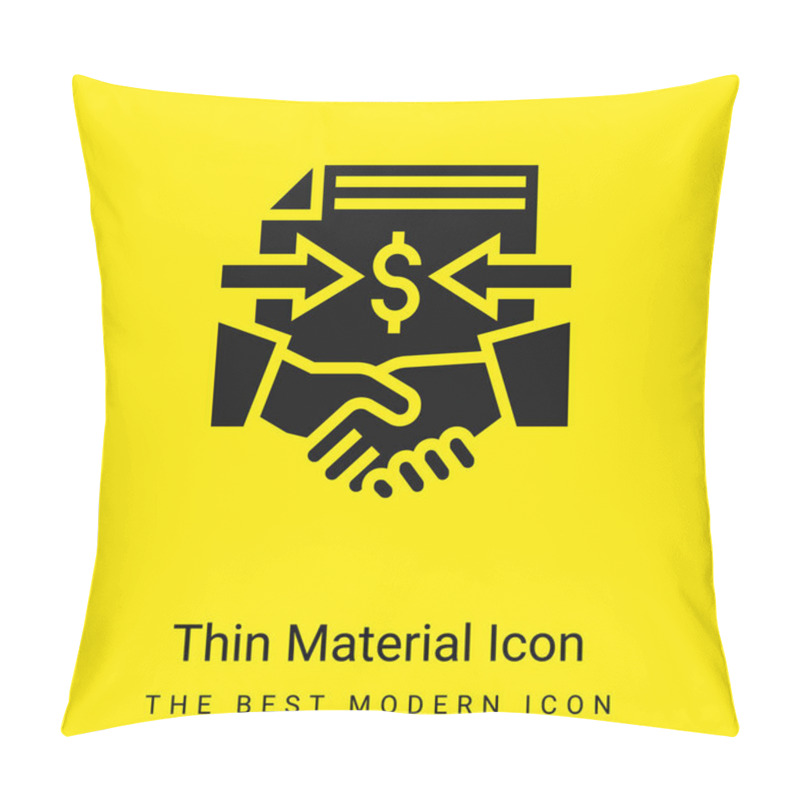 Personality  Agreement Minimal Bright Yellow Material Icon Pillow Covers