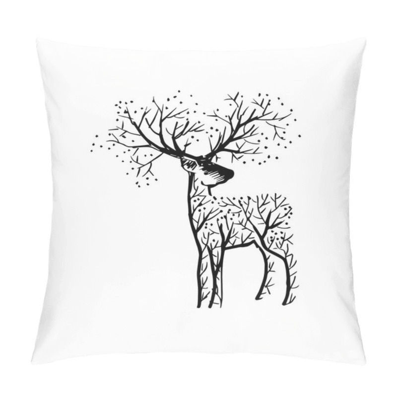 Personality  Sketchy Of Abstract Deer  Pillow Covers