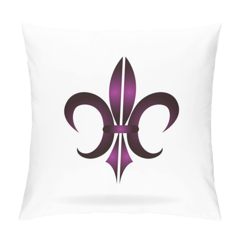 Personality  Symbol Fleur De Lis. New Orleans Golden Symbol Flower Logo Icon Vector Image Template Pillow Covers