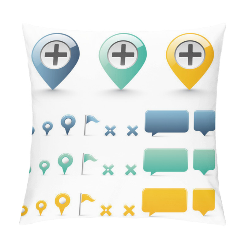 Personality  Navigation Icons - Basic Elements Set Pillow Covers