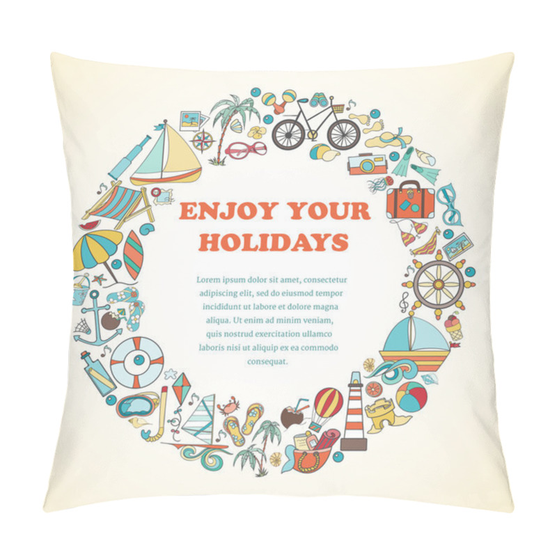 Personality  Summer Doodles Hand Drawn  Pillow Covers