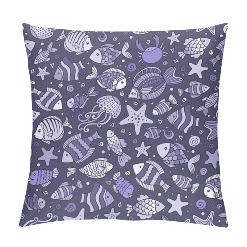 Personality  Cartoon Under Water Life Seamless Pattern Pillow Covers