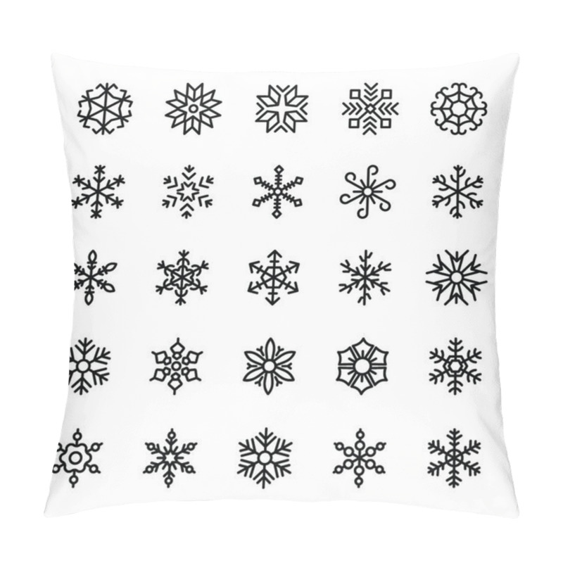 Personality  Set Of Geometric Snowflakes Icons Pillow Covers