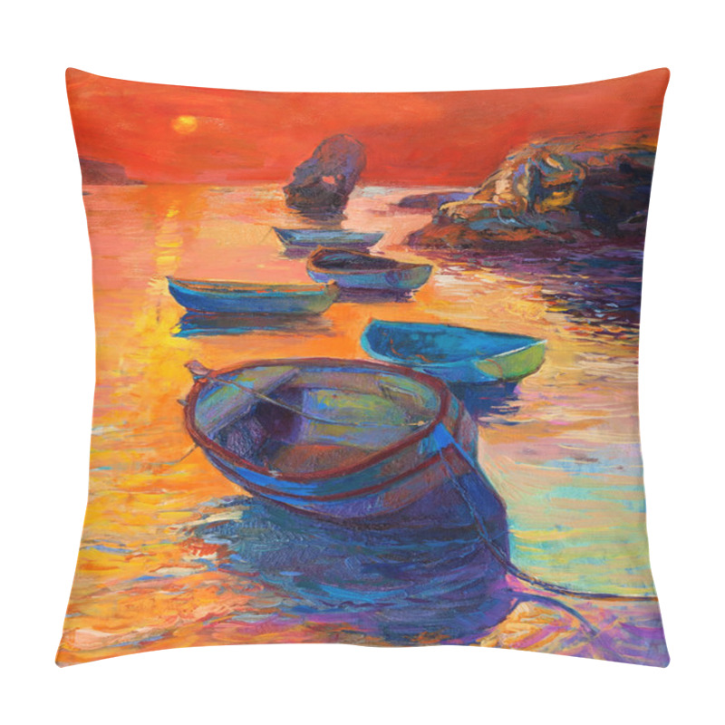 Personality  Boats And Cliffs Pillow Covers