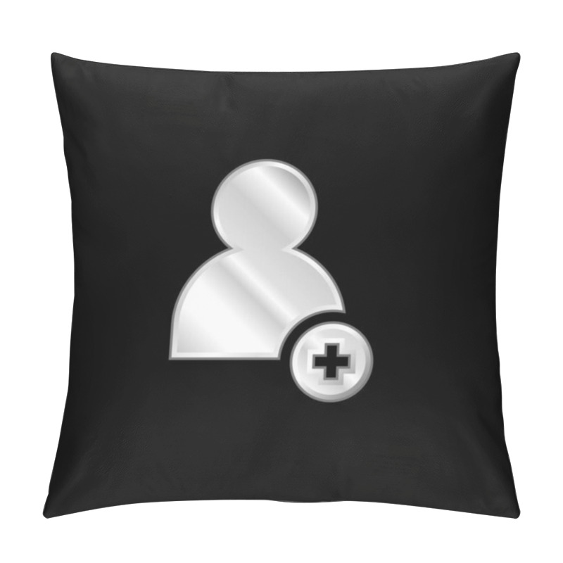 Personality  Add Friend Silver Plated Metallic Icon Pillow Covers