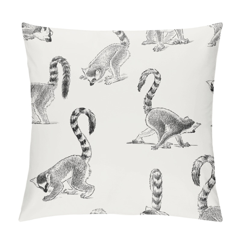 Personality  Pattern Of The Lemurs Pillow Covers