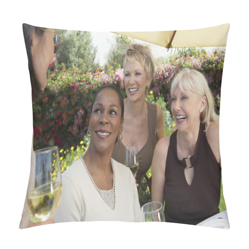 Personality  Women Chatting With Wine Glasses Pillow Covers