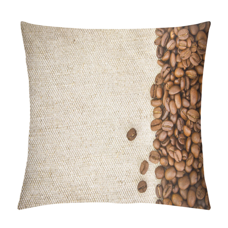 Personality  Coffee Beans On Burlap, Hessian, Sacking Background Pillow Covers