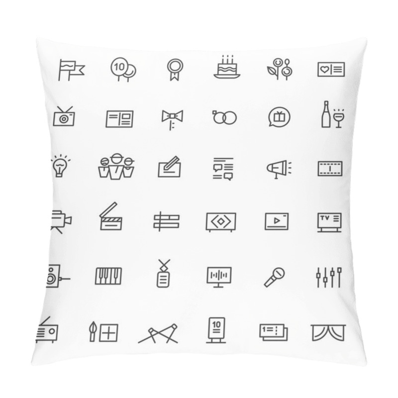 Personality  Icons Of Celebrations, Shows And Media. Black. Pillow Covers