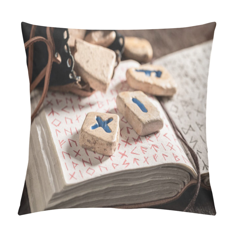 Personality  Extraordinary Divination By Rune Stones Based On Futhark Alphabet Pillow Covers