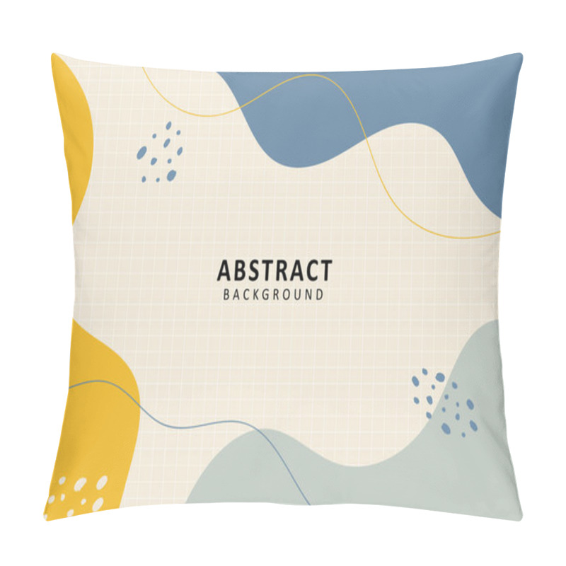 Personality  Abstract Background With Grid Line. Hand Drawing Various Shapes And Doodle Objects. Trendy Modern Contemporary Vector Illustration. Every Background Is Isolated. Pastel Color Pillow Covers