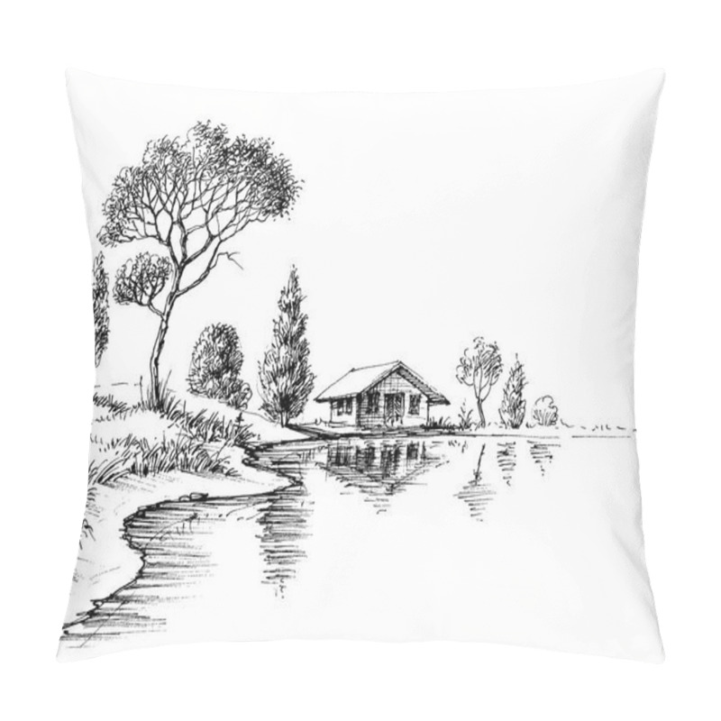 Personality  River Bank Panorama Pillow Covers