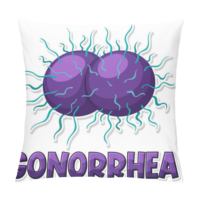 Personality  Neisseria Gonorrhoeae On White Background Illustration Pillow Covers