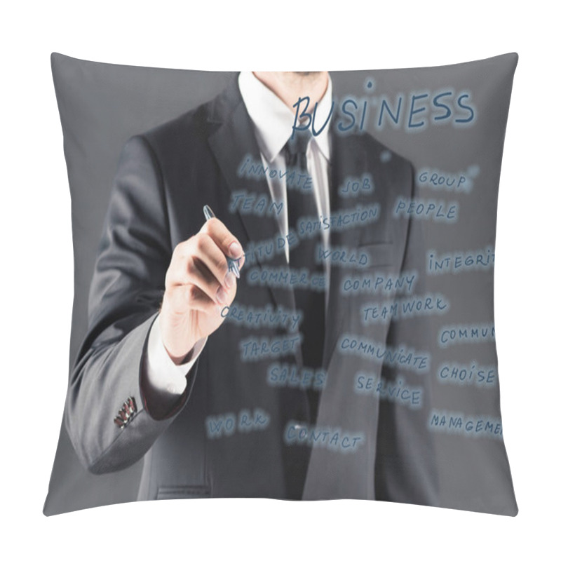 Personality  Businessman Writing On Glass Panel Pillow Covers