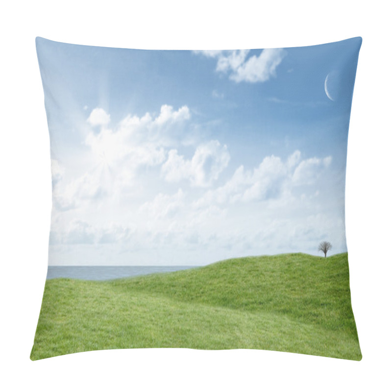 Personality  Green Field And Sky Pillow Covers