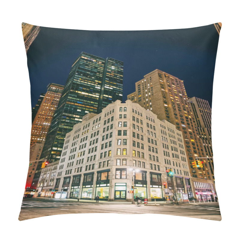 Personality  New York Buildings By Night Pillow Covers