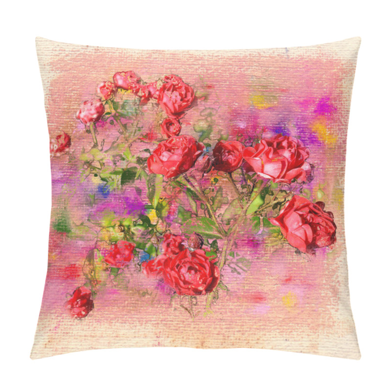 Personality  Roses, Pastel Chalk Illustration Pillow Covers