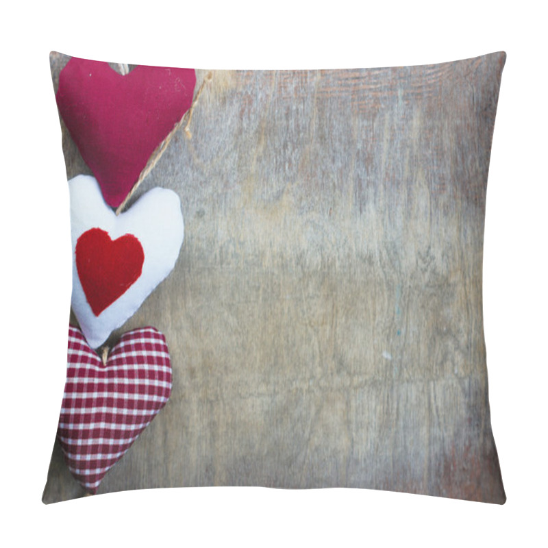 Personality  Hearts On The Wooden Background Pillow Covers