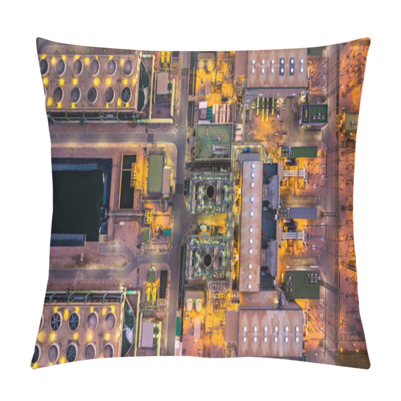 Personality  Aerial View Thermal Power Plant And Combined Cycle Power Plant. Pillow Covers