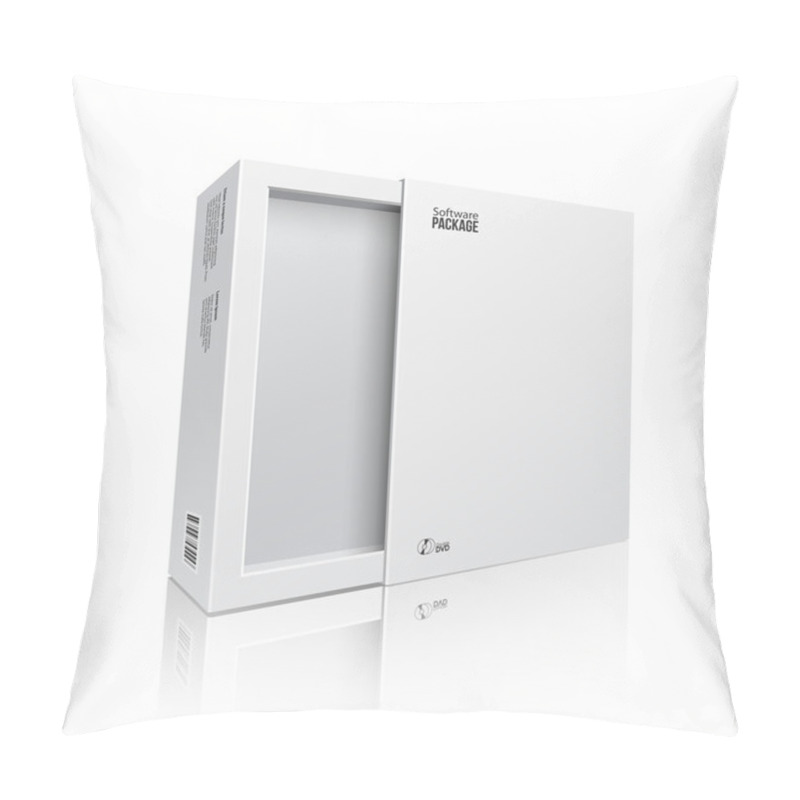 Personality  Opened White Modern Software Package Box For DVD, CD Disk Or Other Your Product EPS10 Pillow Covers