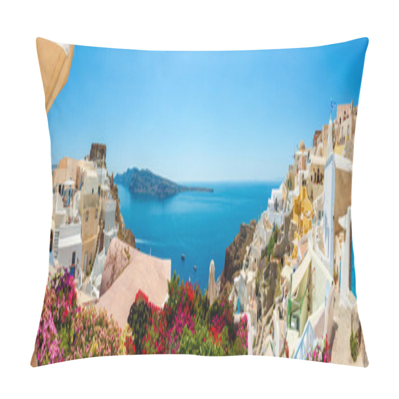 Personality  Panorama Of Oia Village, Santorini Island Pillow Covers